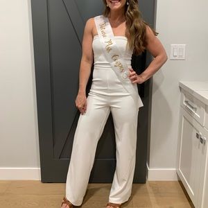 White Strapless Jumpsuit